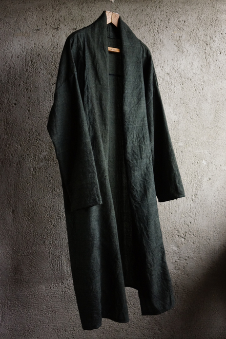 SOLD > plain weave woolen robe coat CC